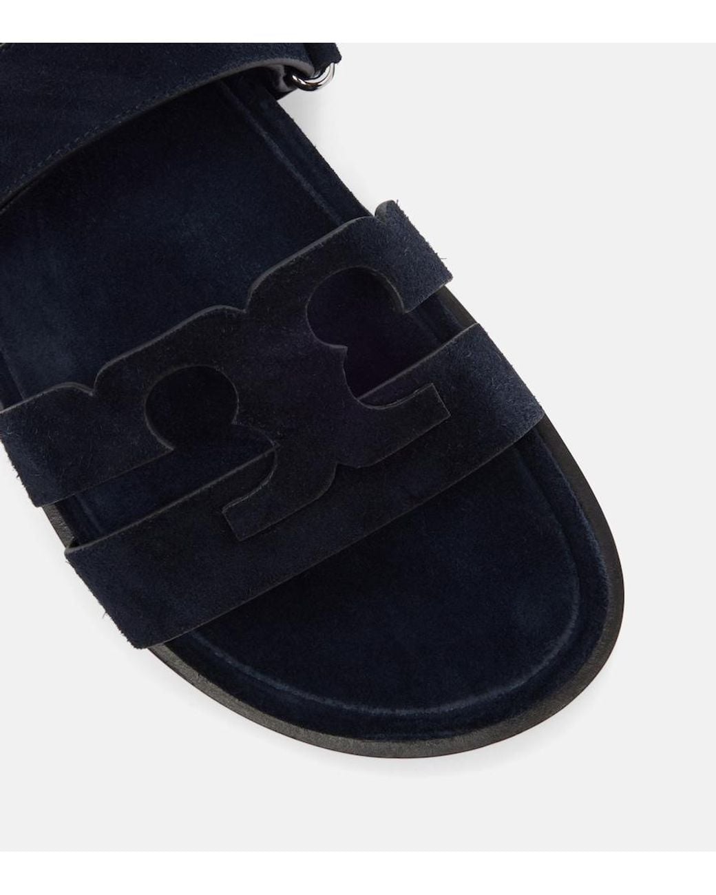 Tory Burch Blue Ines Suede Slides