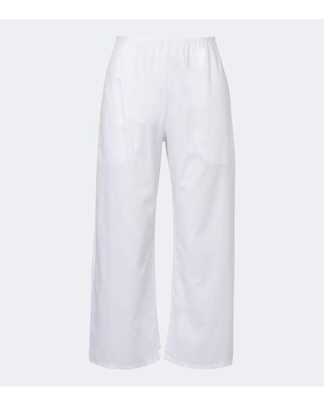 Leset White Yoko Cotton Poplin Pants