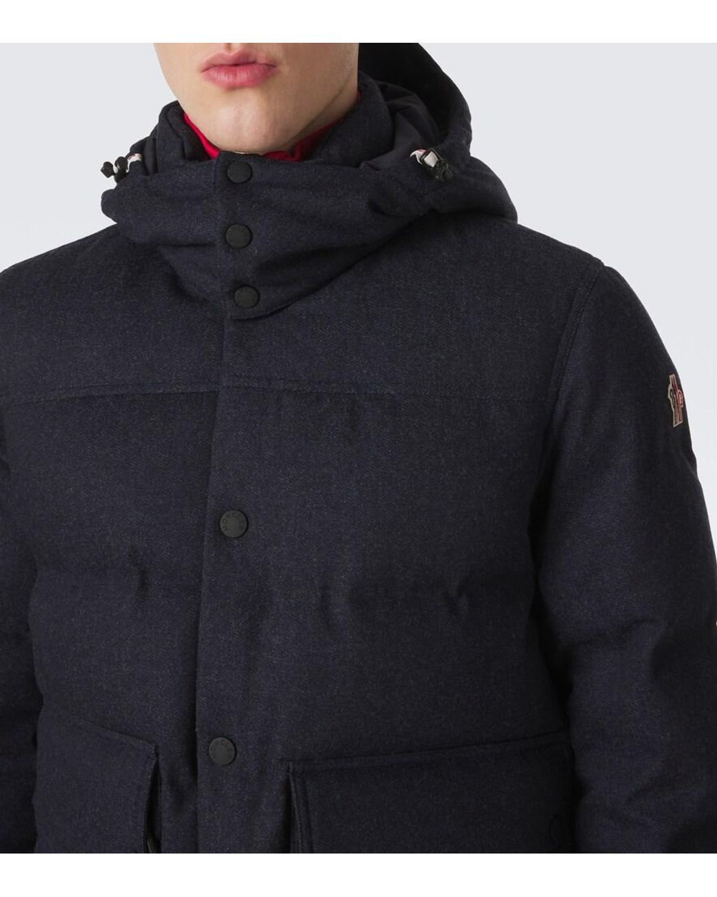 Moncler Black Servance Virgin Wool Down Ski Jacket for men