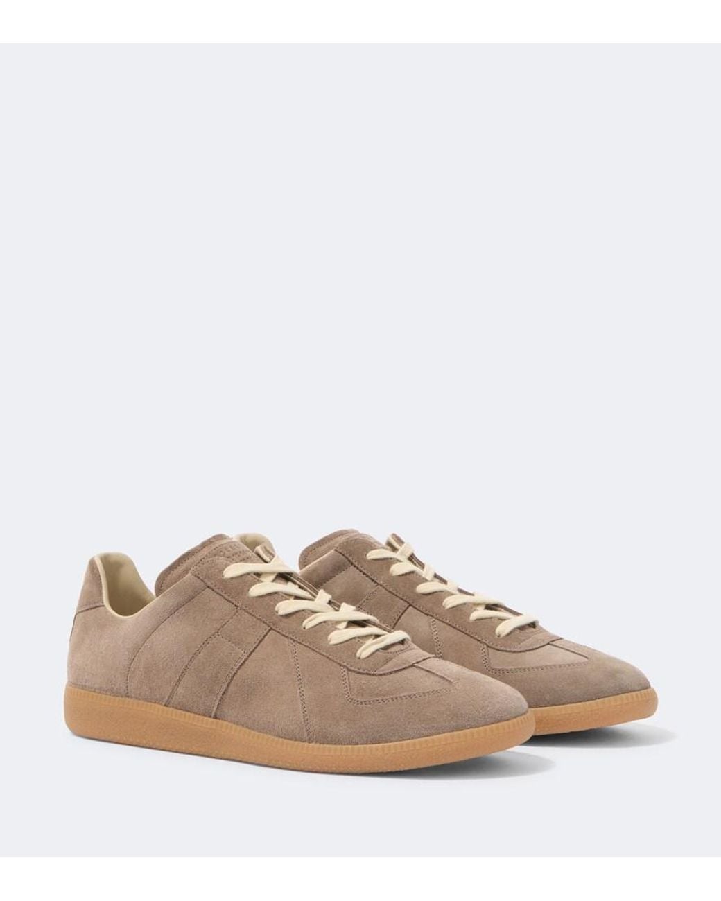 Maison Margiela Brown Replica Suede Sneakers for men