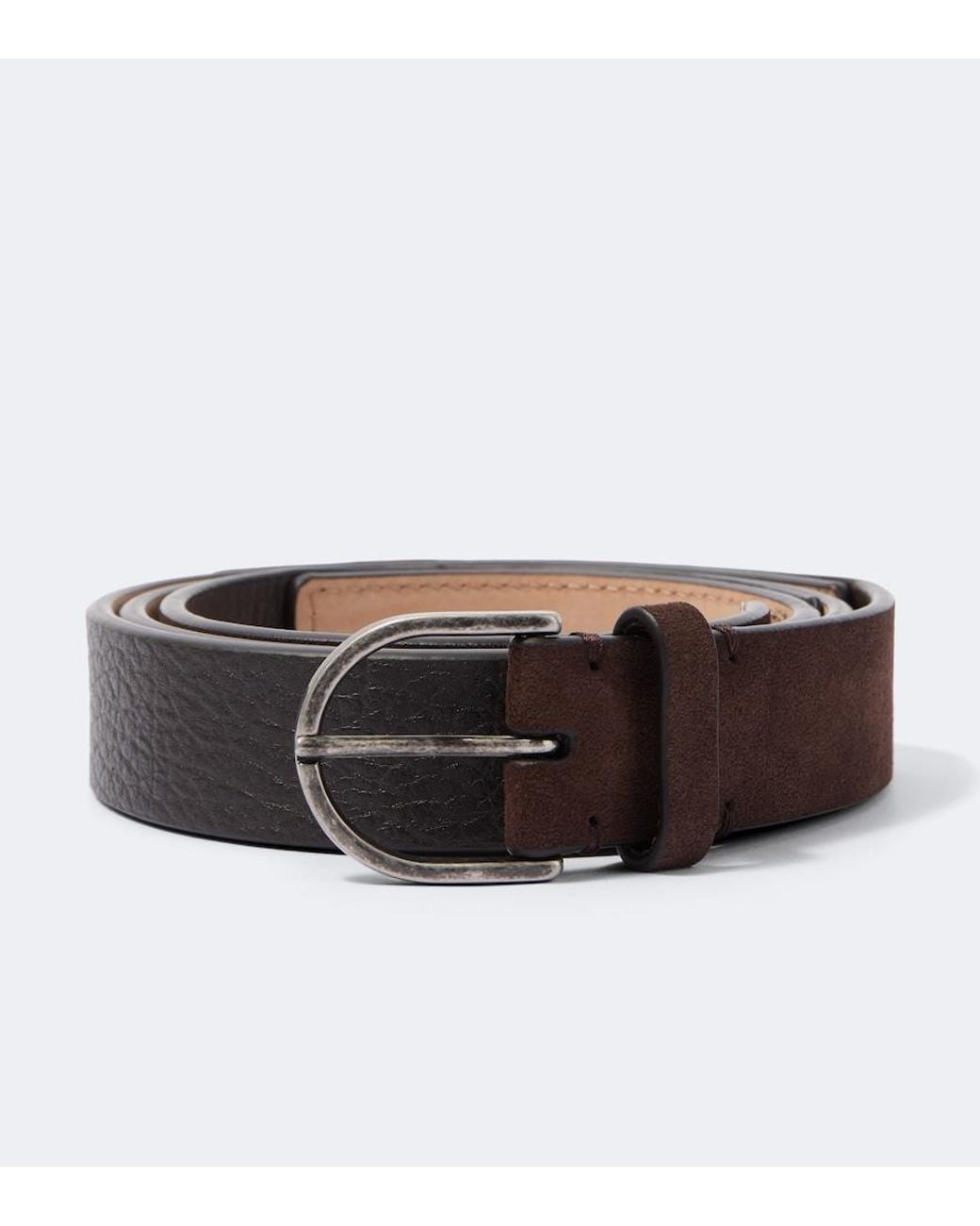 Giorgio Armani Brown Leather And Suede Belt for men