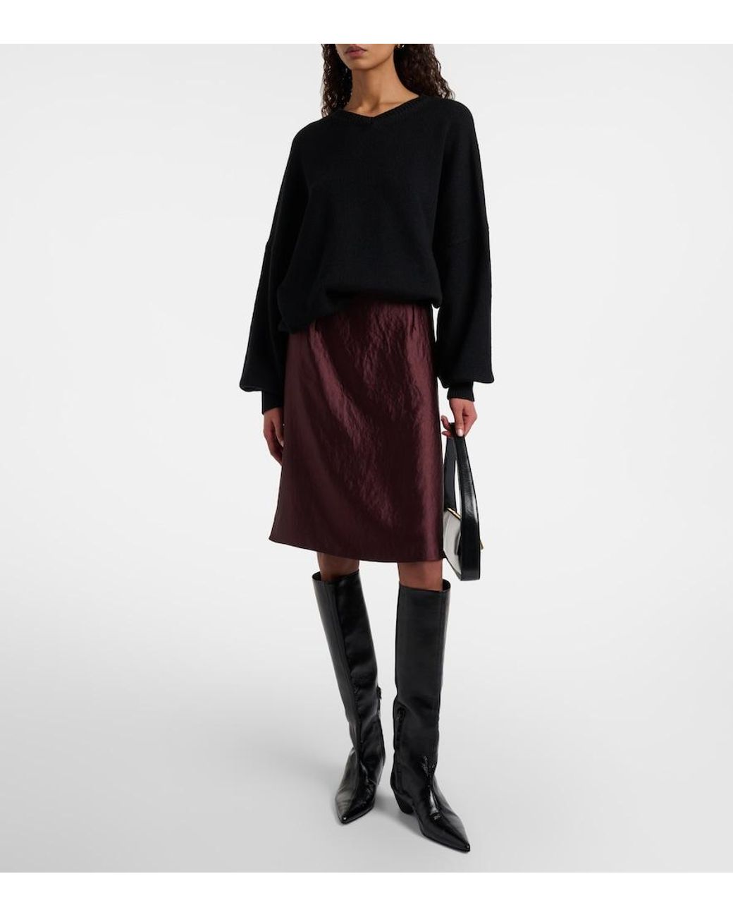 Vince Purple Midirock Aus Satin