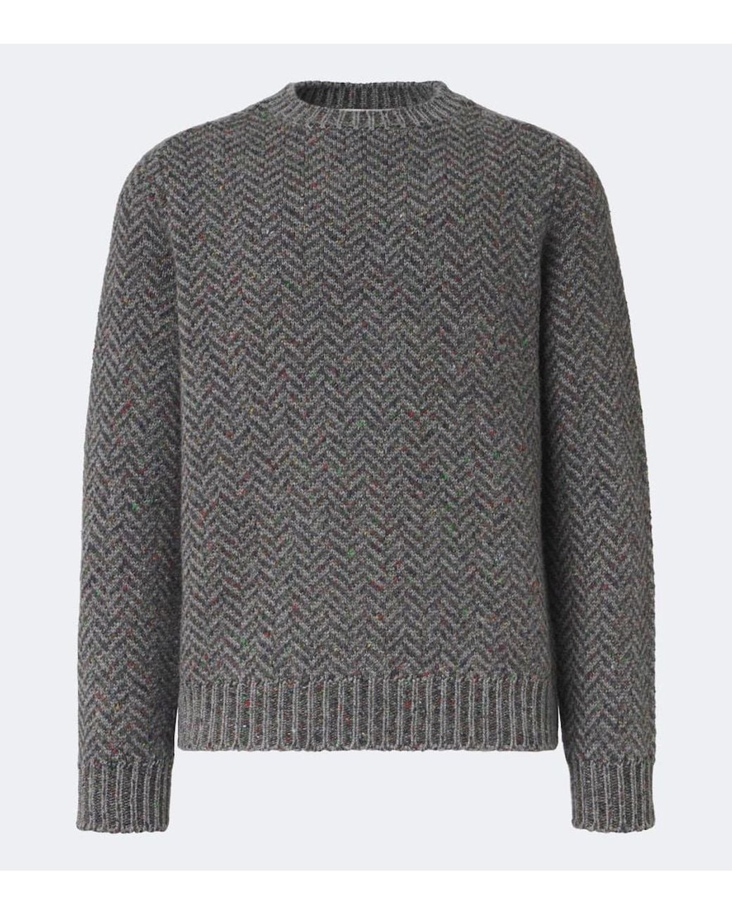 Gabriela Hearst Gray Sermo Herringbone Cashmere Sweater for men