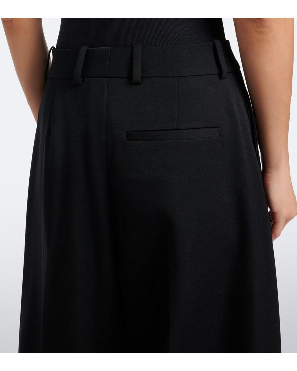 Givenchy Black Wool Grain De Poudre Barrel-Leg Pants