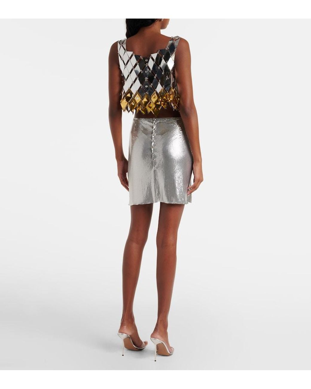 Mini-Jupe Rabanne en coloris Gray