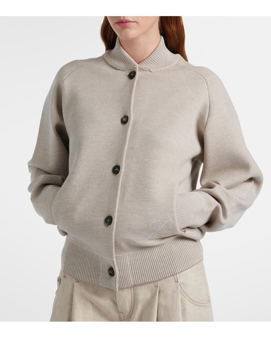 Jacquemus Natural Lavande Wool-Blend Cardigan
