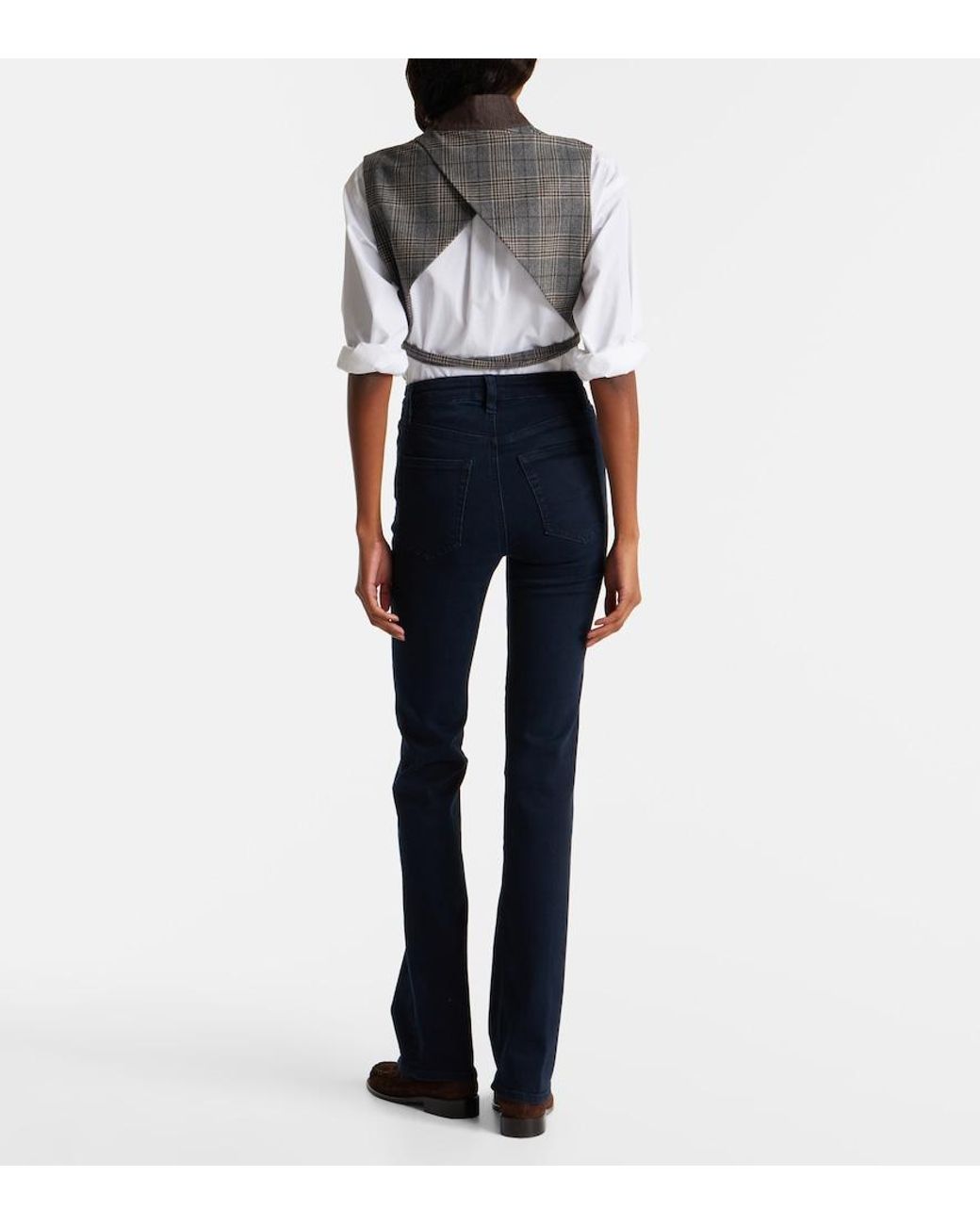 FRAME Blue Reboot High-Rise Bootcut Jeans