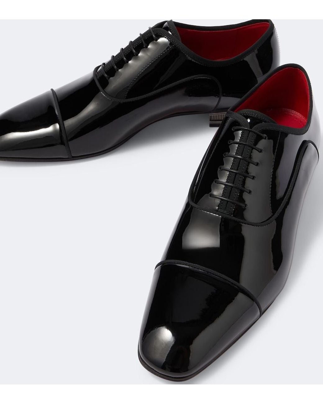 Christian Louboutin Black Greggo Galvin Patent Leather Oxford Shoes for men