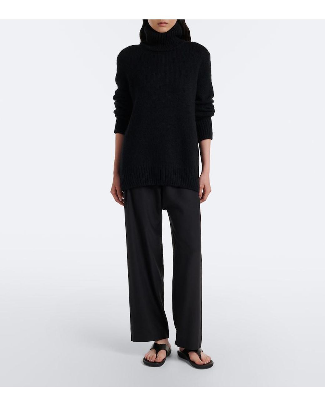 The Row Blue Jaine Silk Wide-Leg Pants