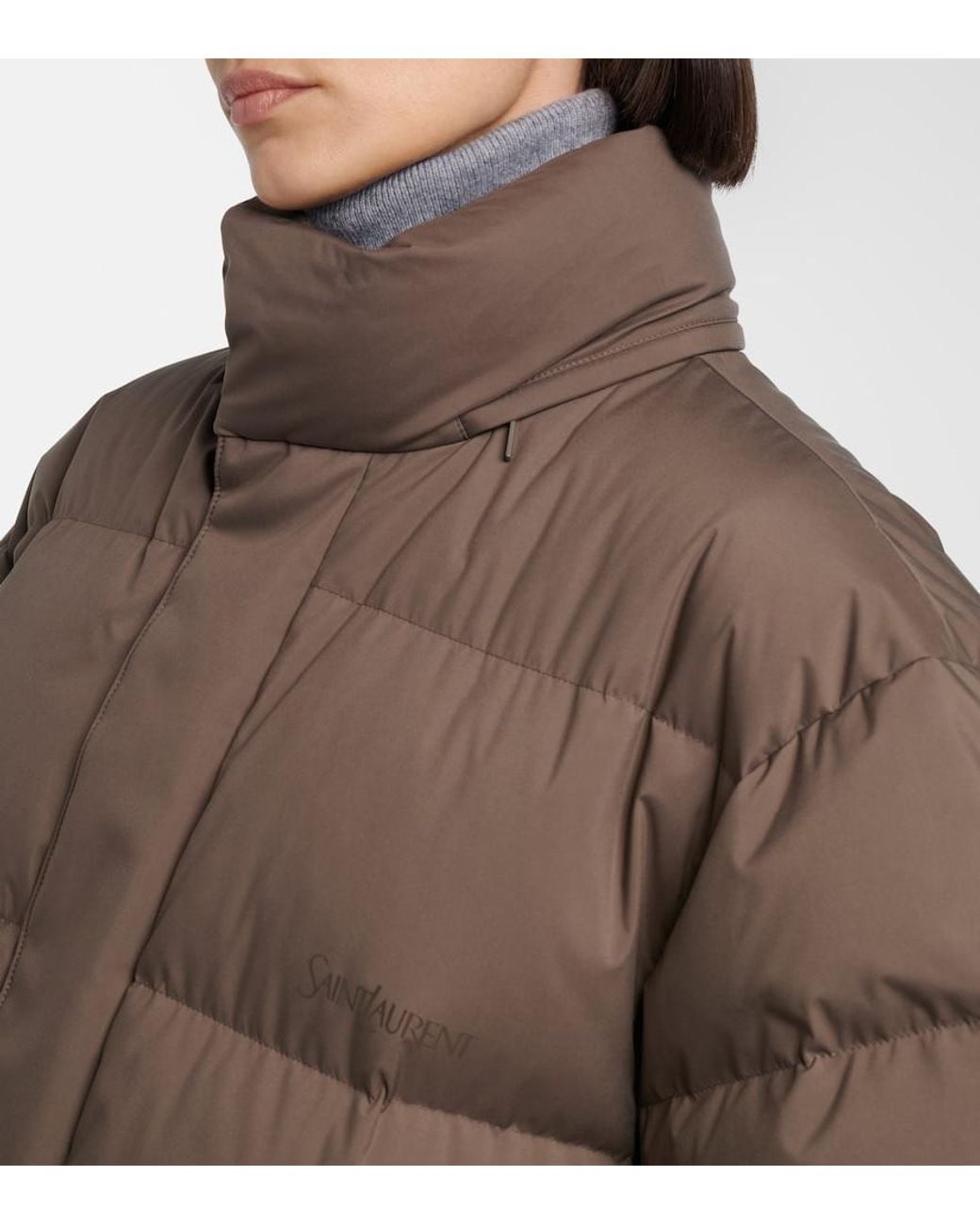 Saint Laurent Brown Technical Canvas Down Ski Jacket