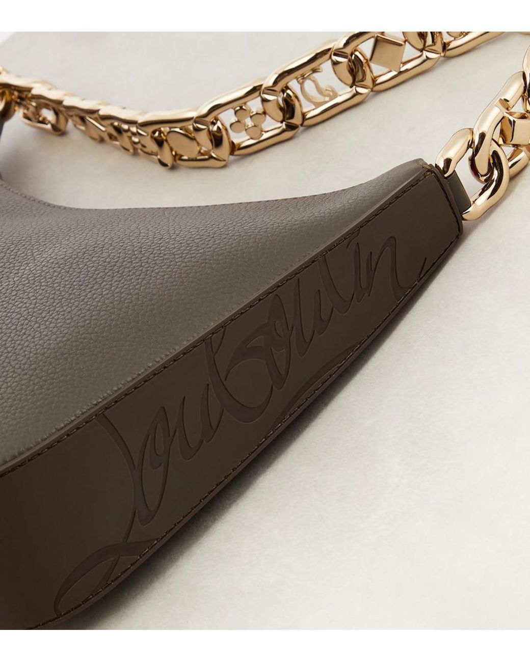 Christian Louboutin Gray Loubila Chain Large Shoulder Bag