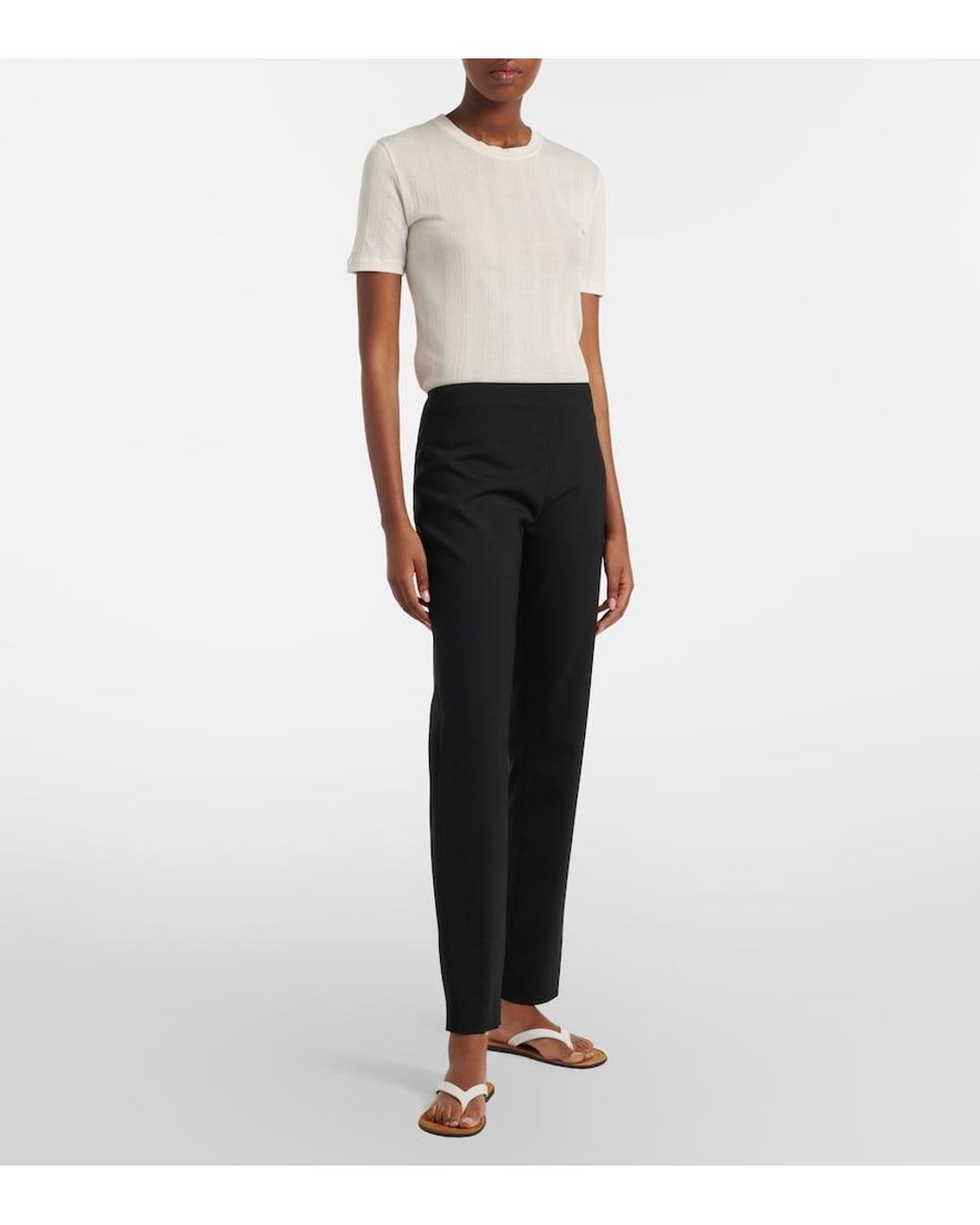 The Row Blue Flamenca Wool Straight Pants