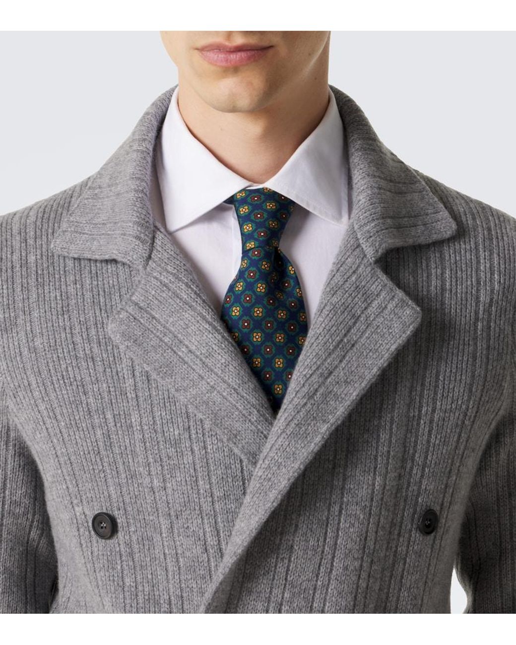 Rubinacci Gray Cashmere Cardigan for men