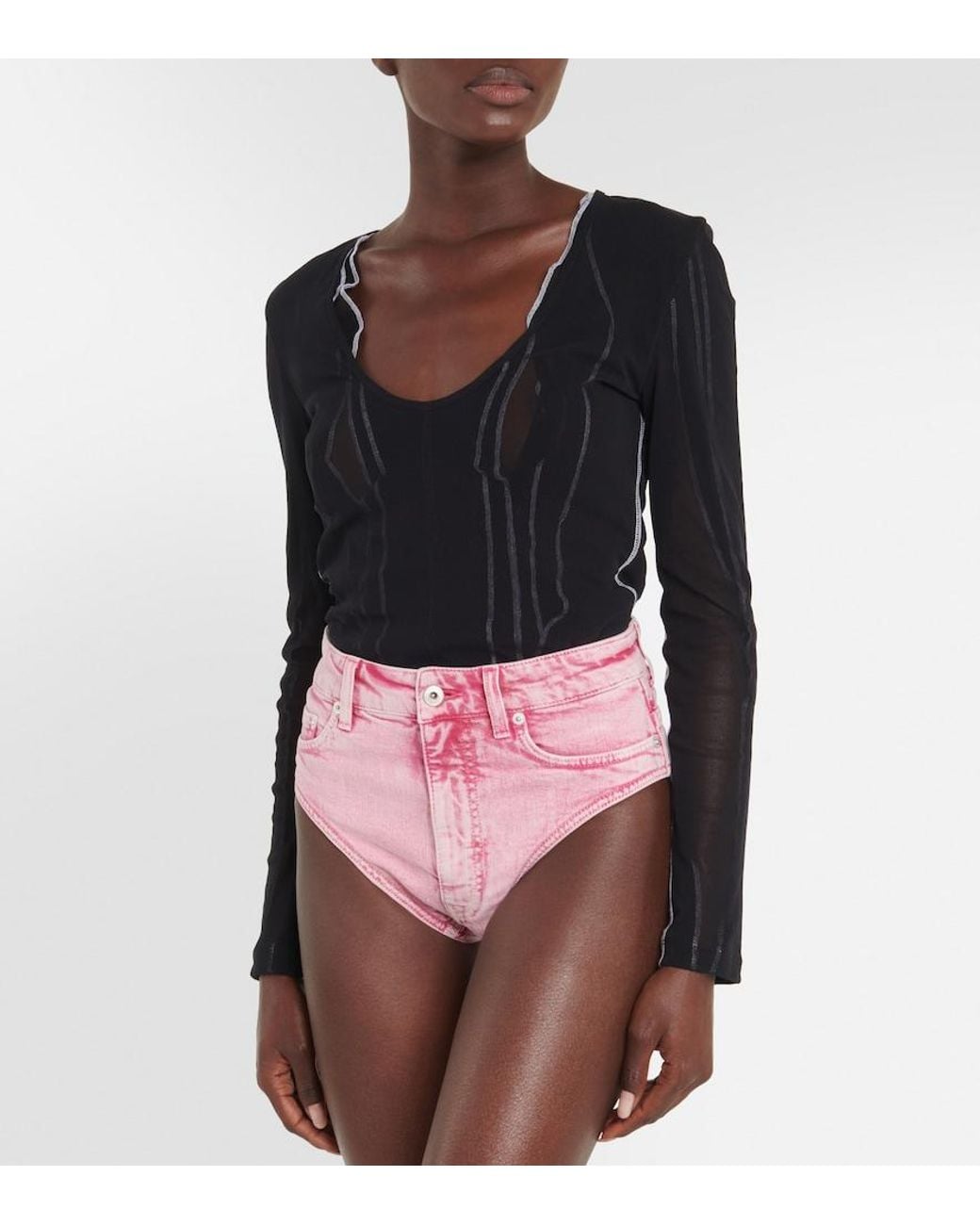 Y. Project Pink Denim Shorts