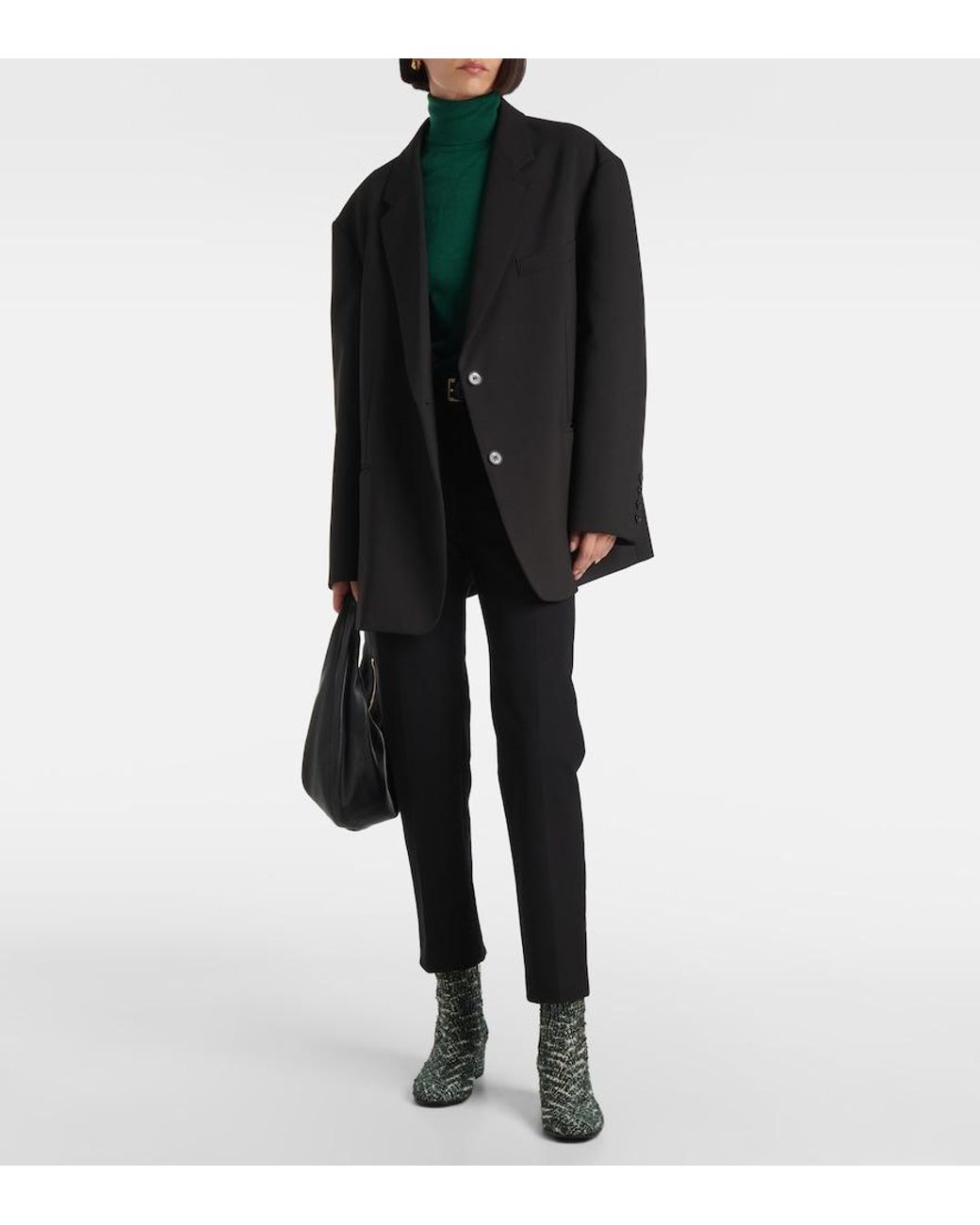 Gianvito Rossi Green Joelle 45 Boucle Tweed Ankle Boots