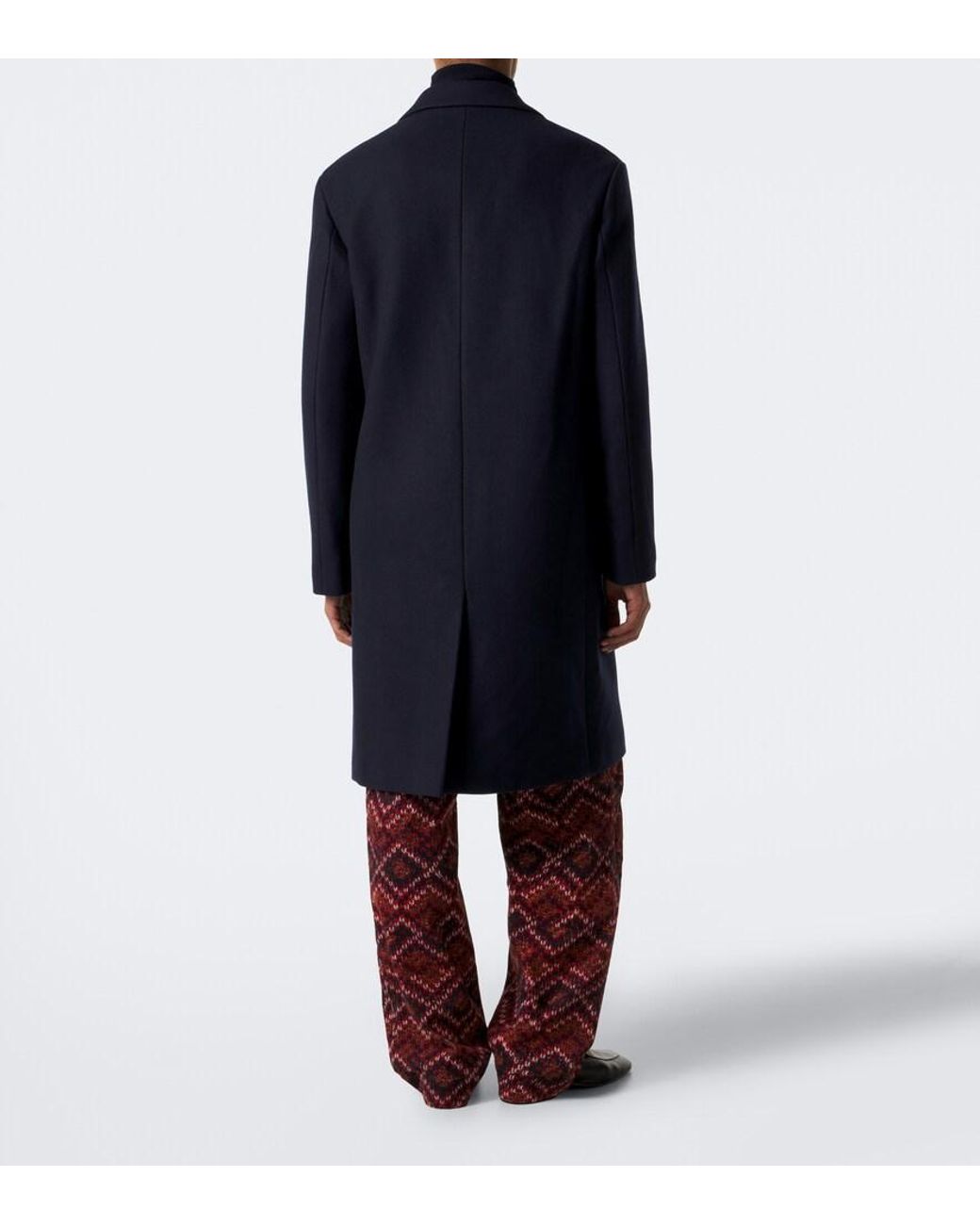 Dries Van Noten Blue Wool-Blend Coat for men