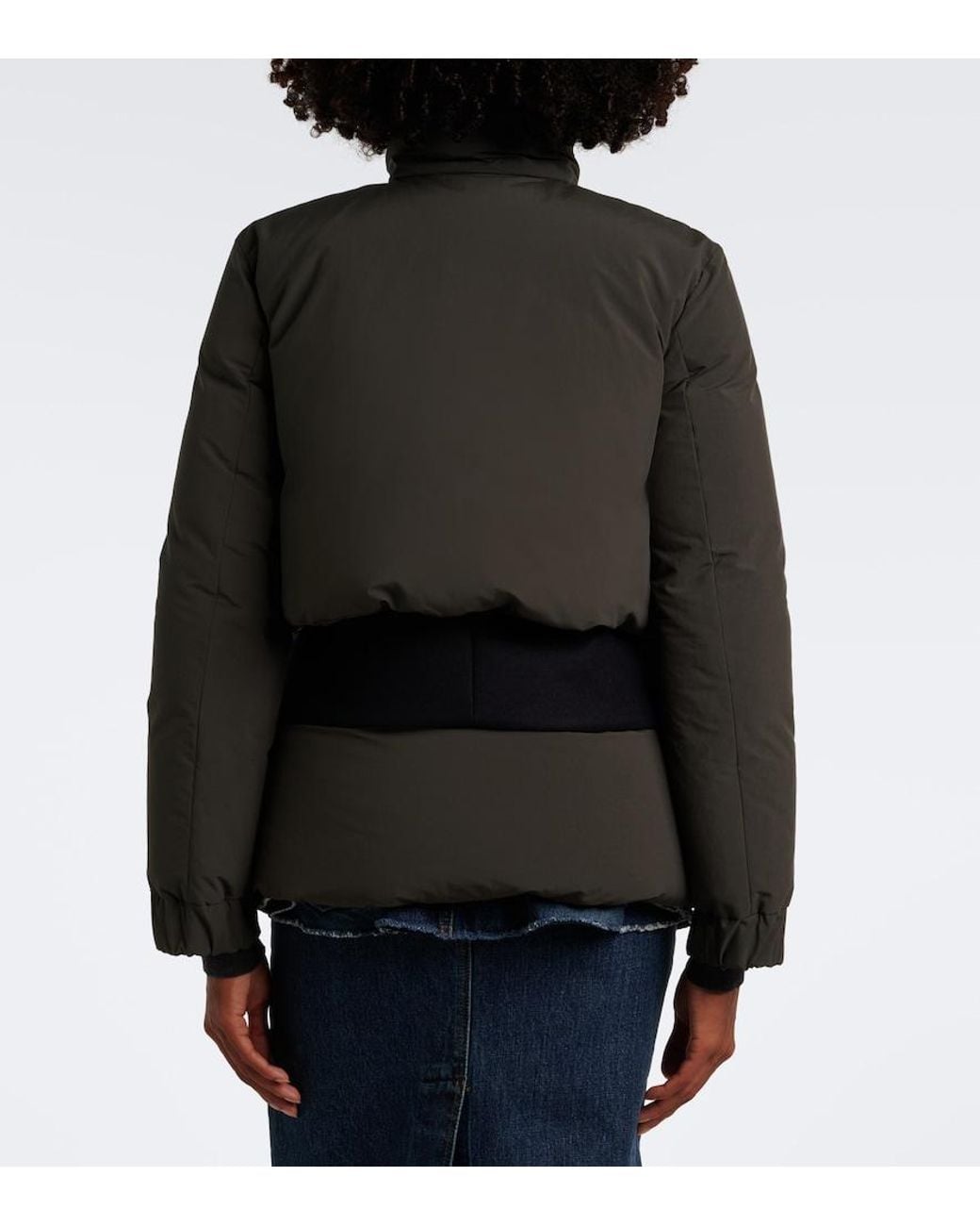 Sacai Black Layered Wool-Trimmed Down Jacket