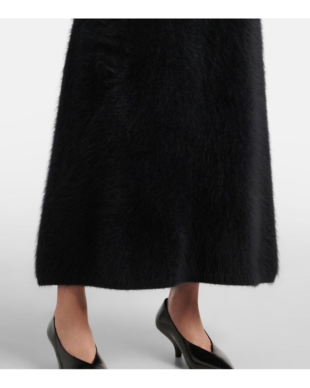 Lisa Yang Black Asta Cashmere Midi Skirt