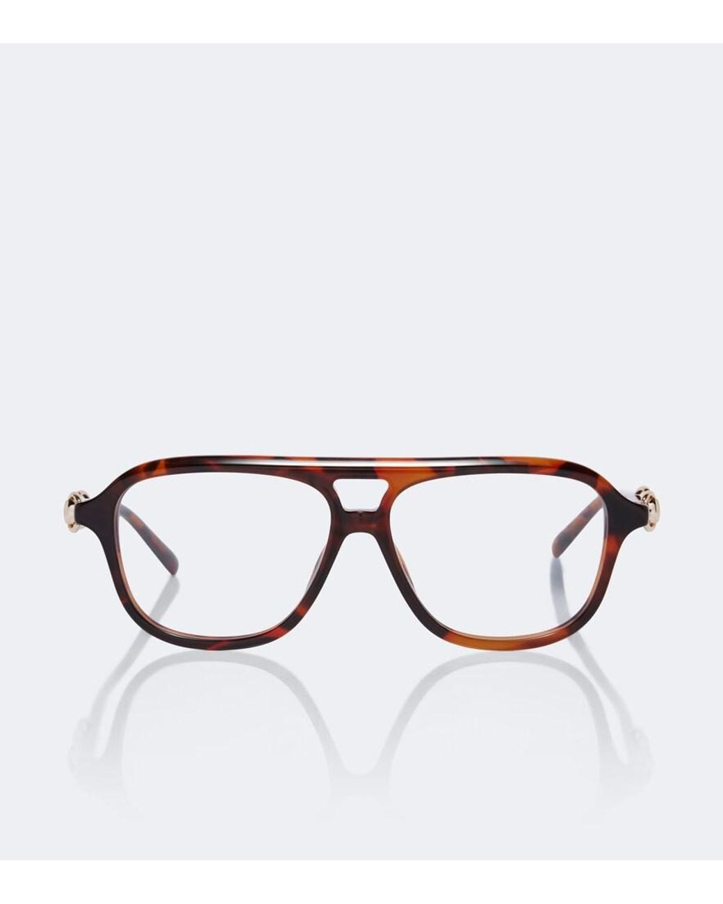 Gucci Brown Horsebit Navigator Glasses