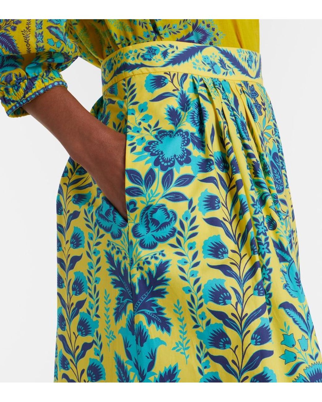 Etro Green Printed Cotton Maxi Skirt
