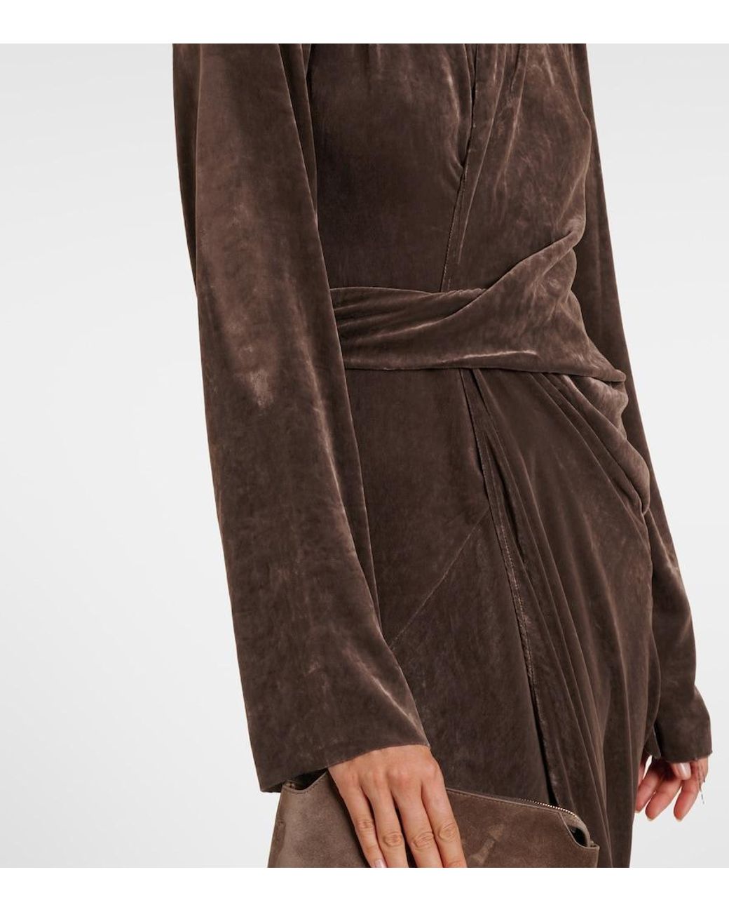 Rick Owens Brown Wrap Midi Dress