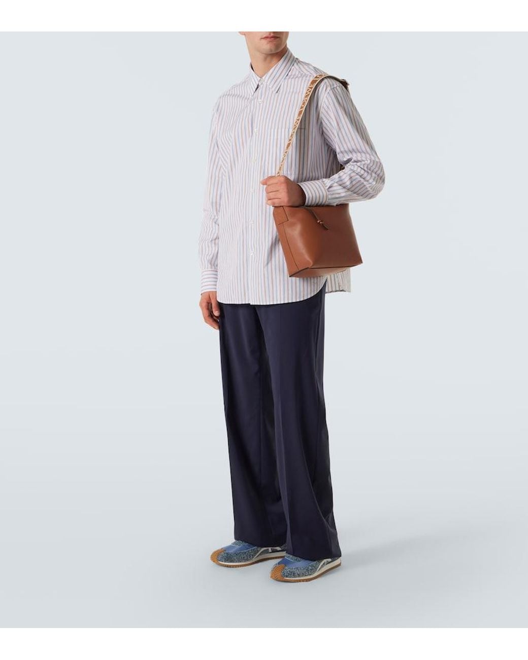 Loewe White Cubi Small Leather Crossbody Bag for men