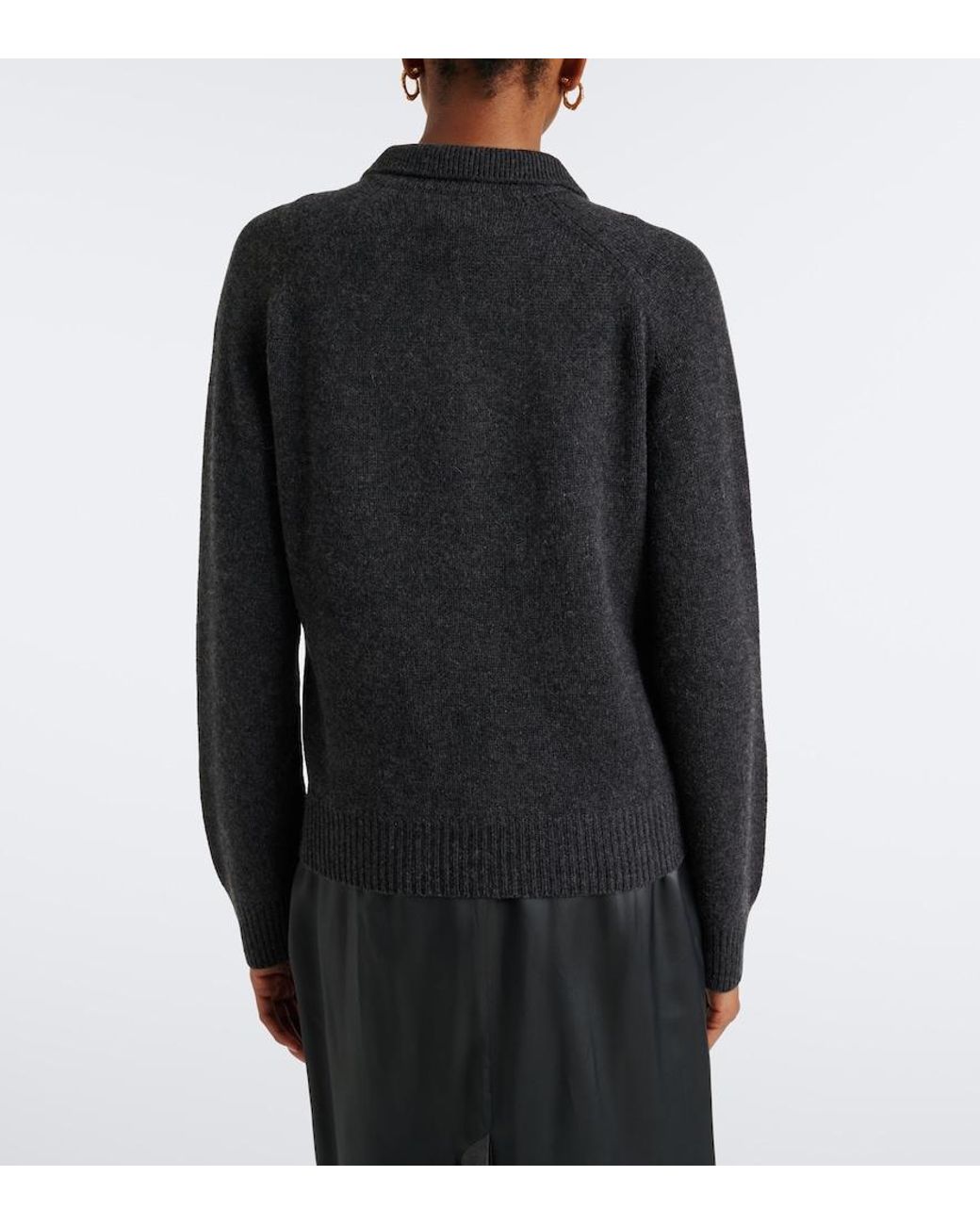 Jardin Des Orangers Black Wool And Cashmere Polo Sweater