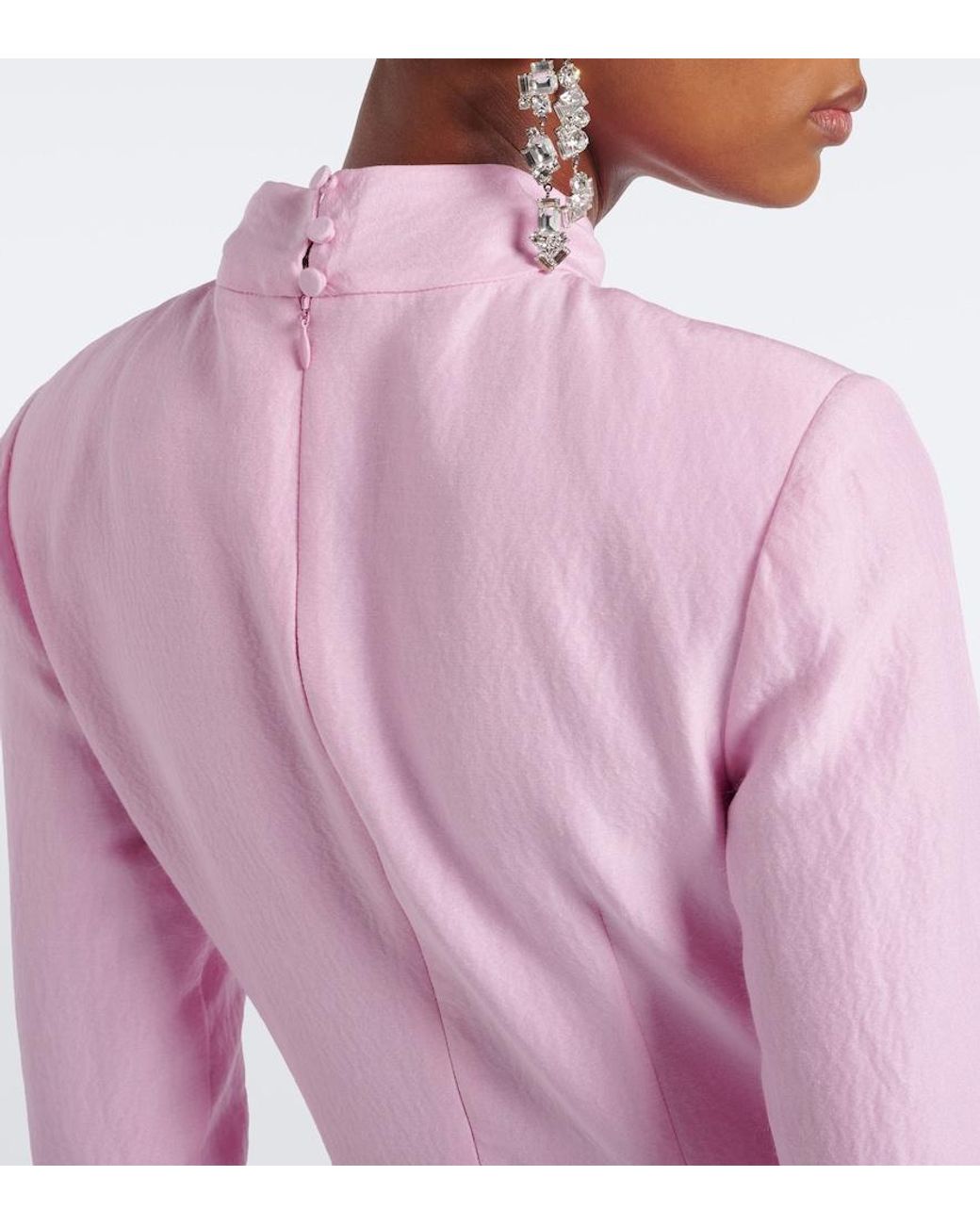 Roland Mouret Pink Bow-Detail Jacquard Cocktail Dress