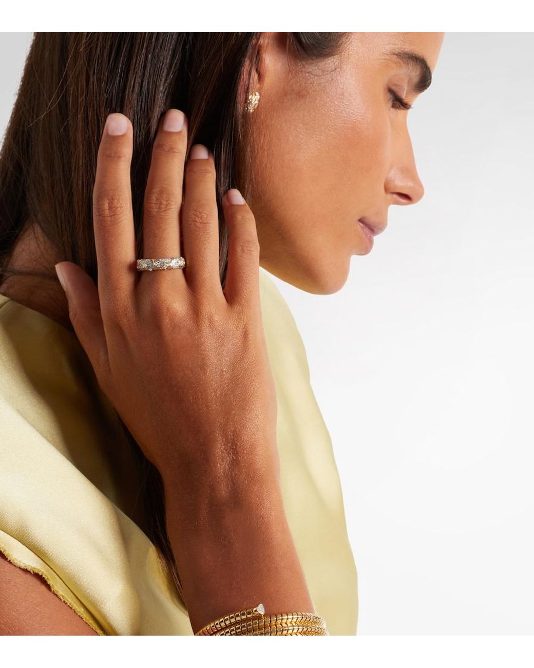 Marina B White Ondine 18Kt Ring With Diamonds