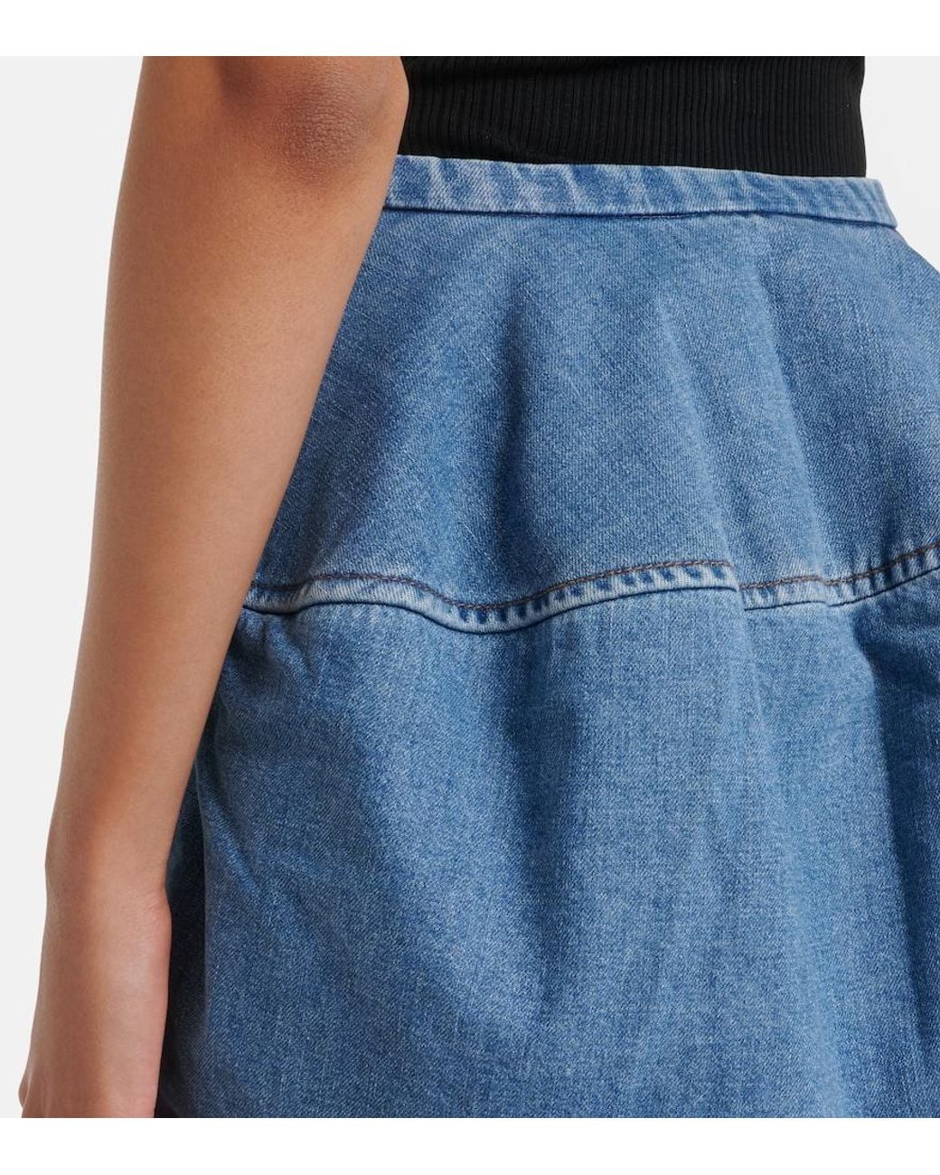 Loewe Blue Double L Denim Miniskirt