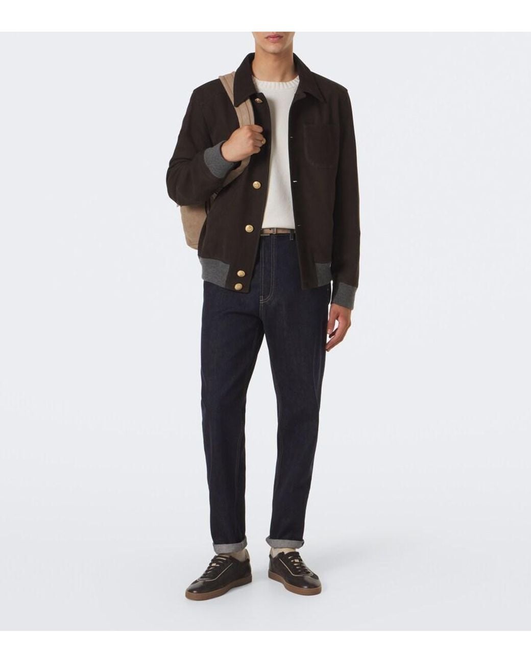Brunello Cucinelli White Cashmere Sweater for men