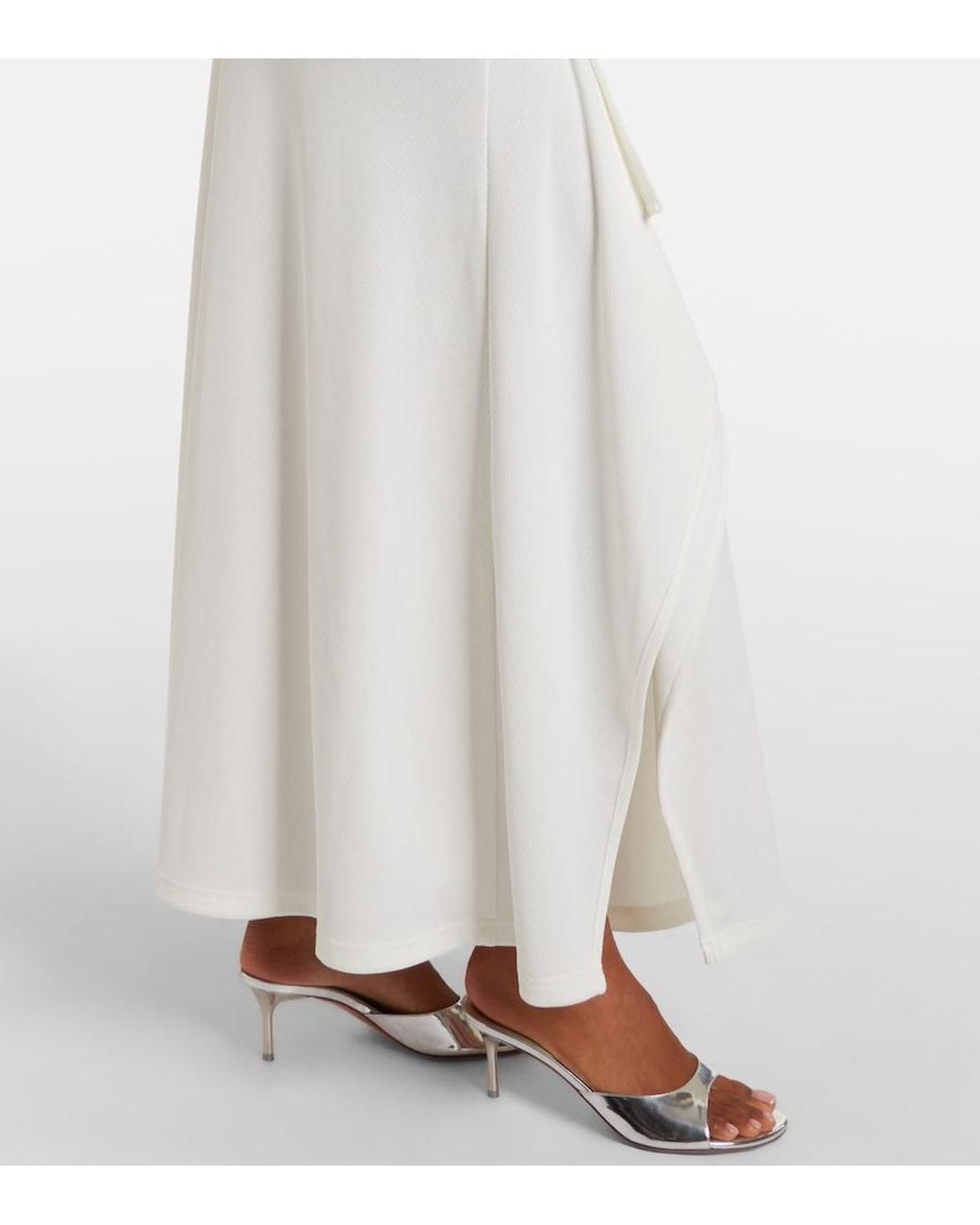 Christopher Esber White Occhio Embellished Jersey Maxi Skirt