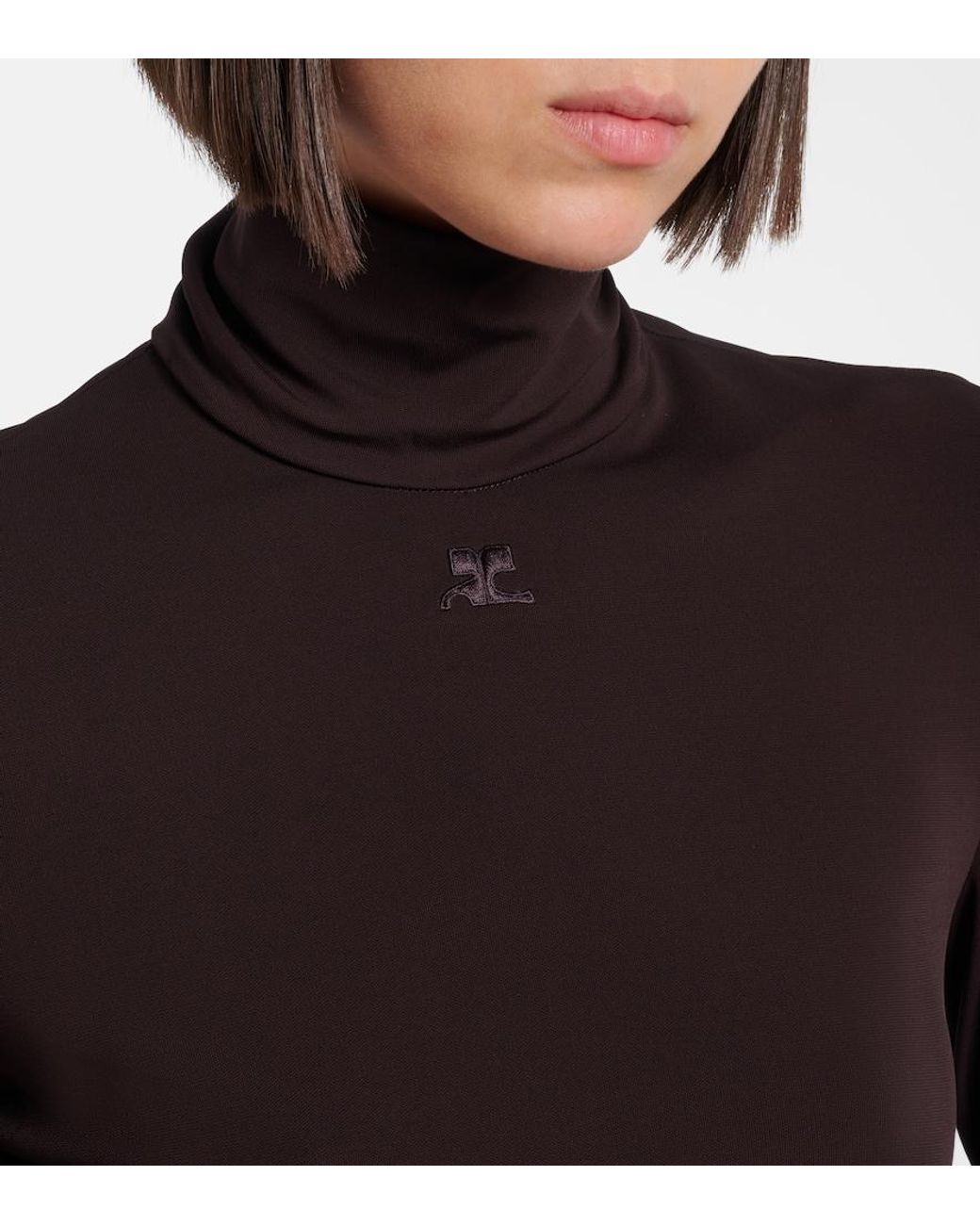 Courreges Black Jersey Turtleneck Sweater