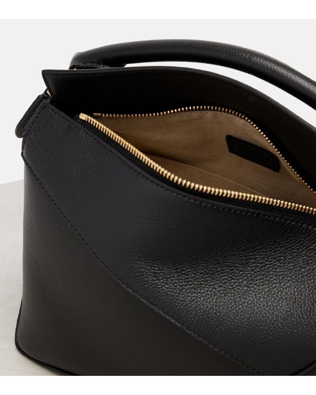 Loewe Black Puzzle Edge Small Leather Top-Handle Bag