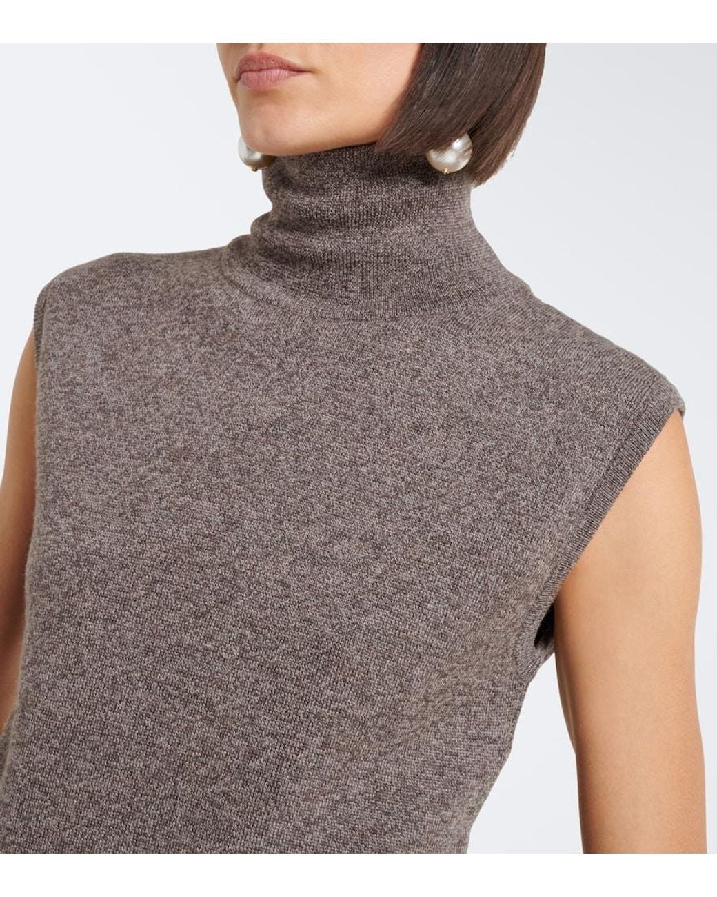 Magda Butrym Brown Wool Turtleneck Sweater