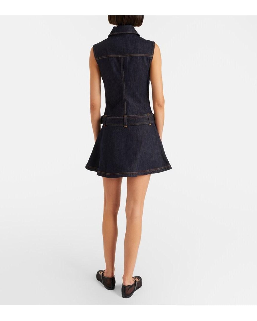 Self-Portrait Black Belted Denim Minidress