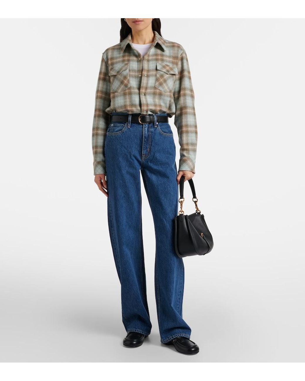 SLVRLAKE Denim Blue Cassie Wide-Leg Jeans