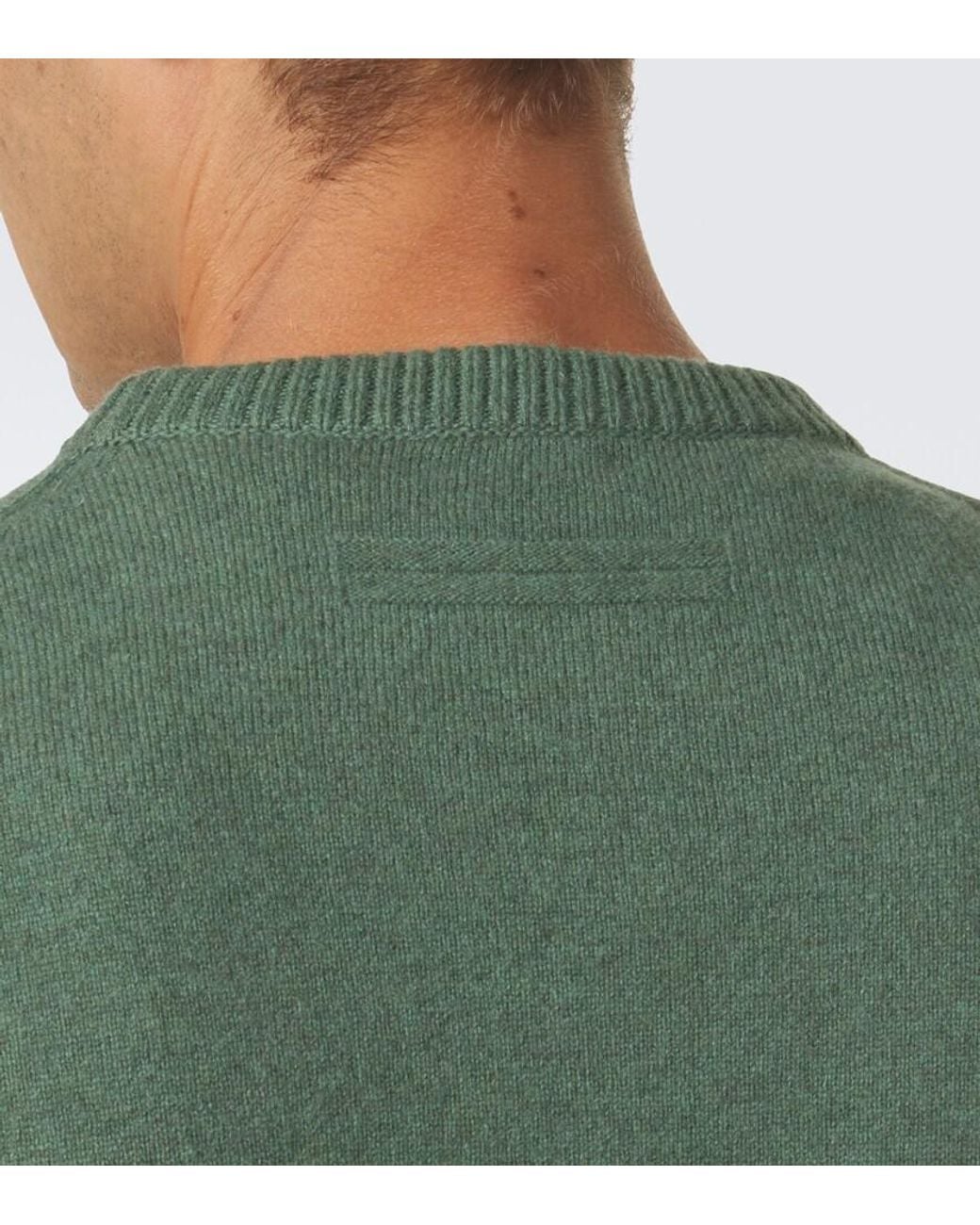 Zegna Green Wool And Cashmere Sweater for men