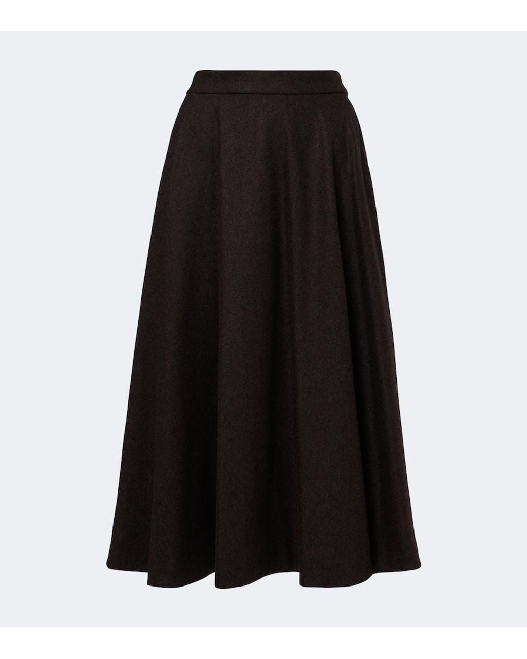 Max Mara Black Wool Midi Skirt