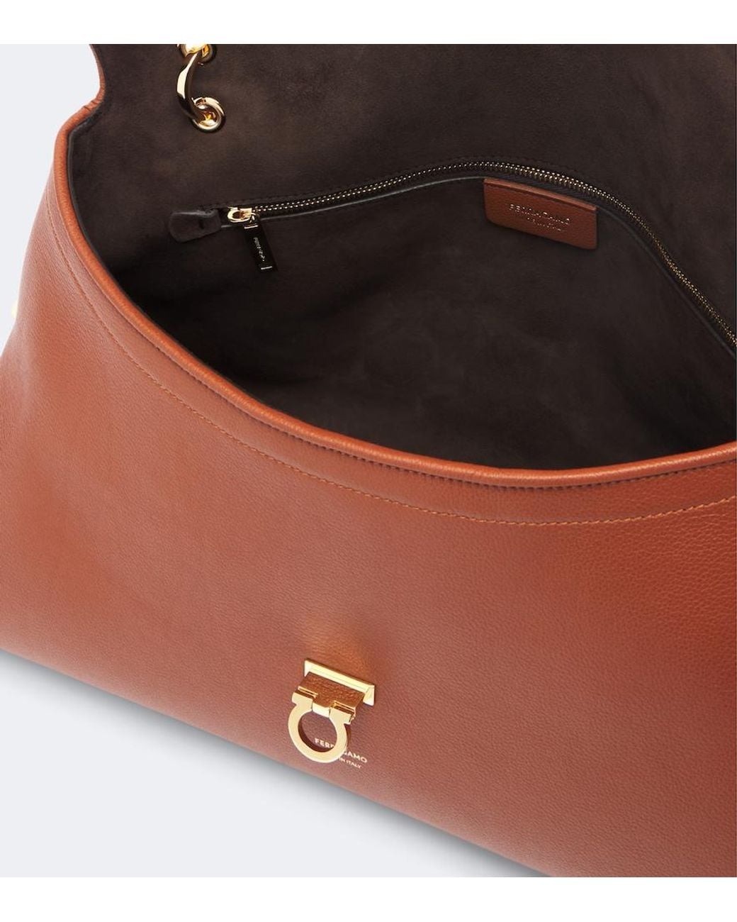 Ferragamo Brown Schultertasche Sofia Large Aus Leder