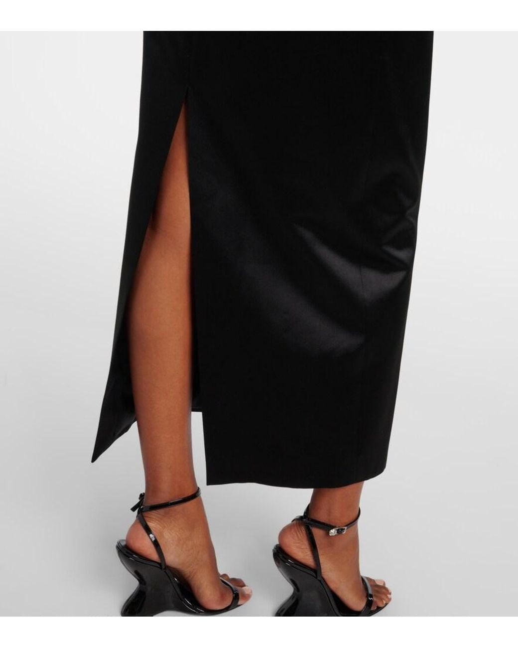 Magda Butrym Black Silk Midi Dress