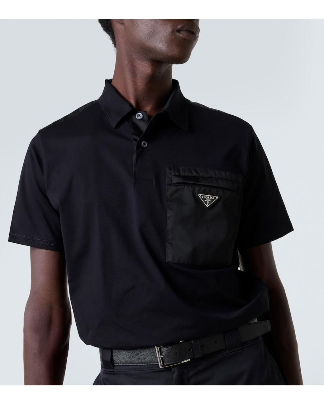 Prada Black Pocket Polo Shirt for men