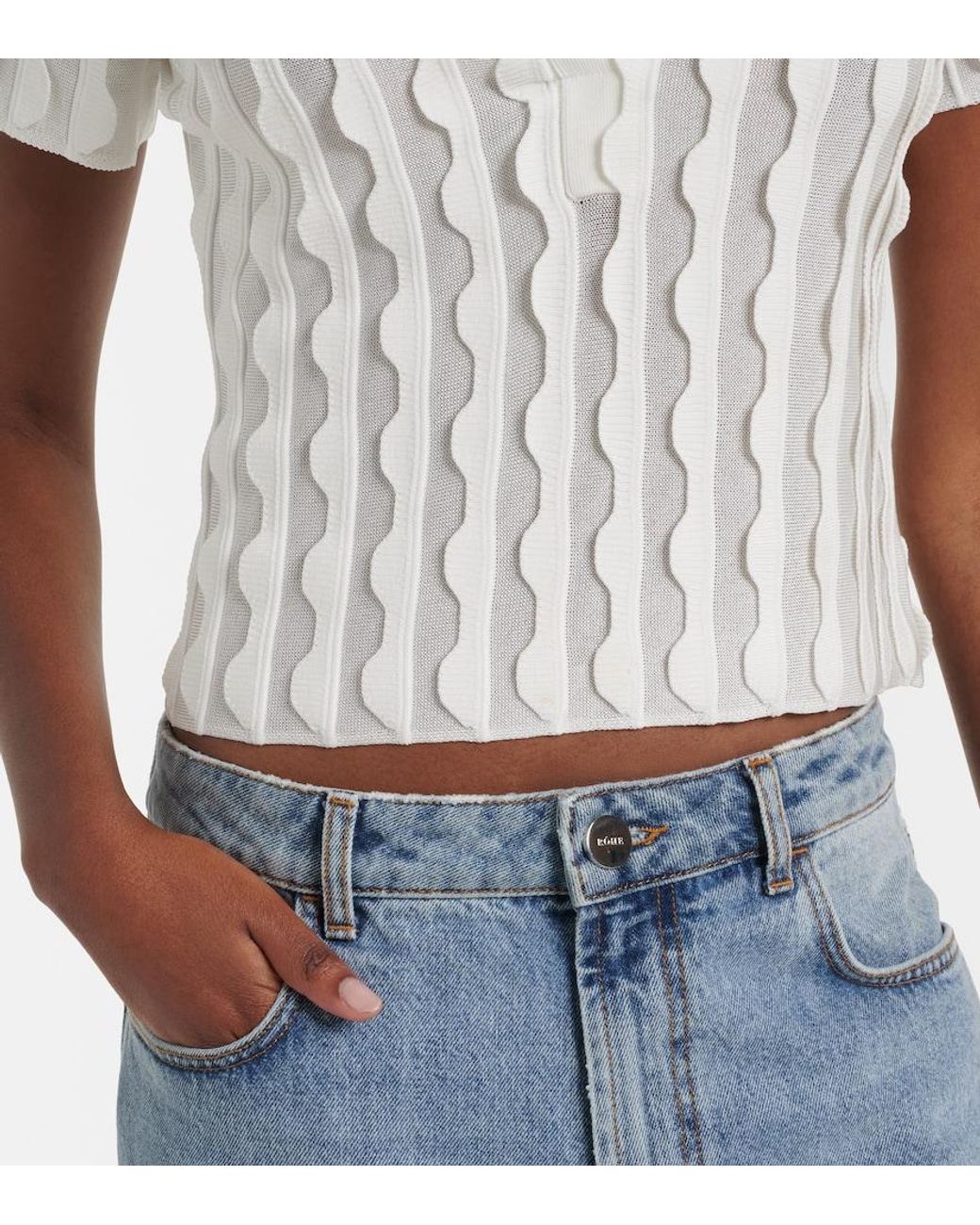 Jonathan Simkhai White Knitted Top