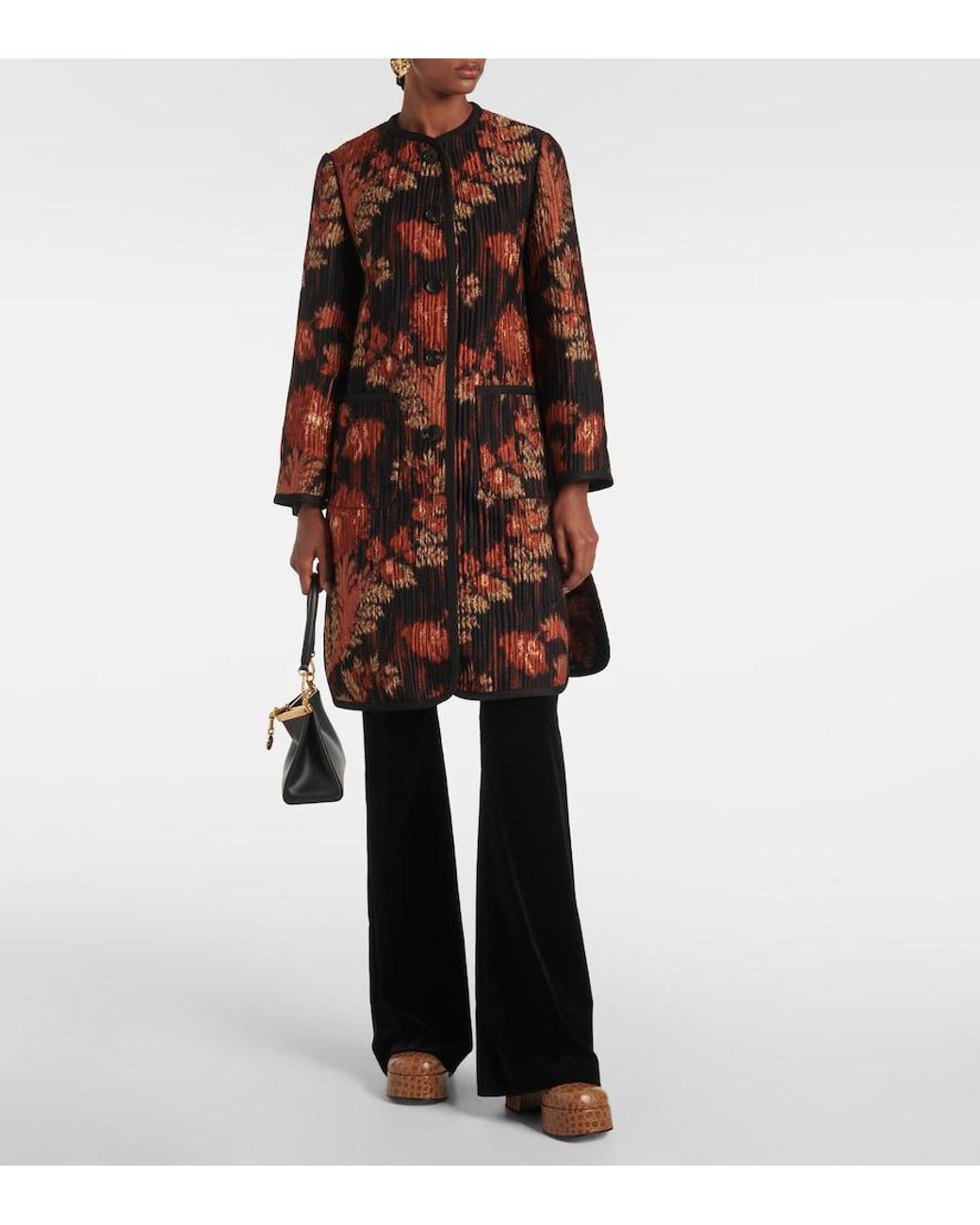 Etro Red Floral Coat