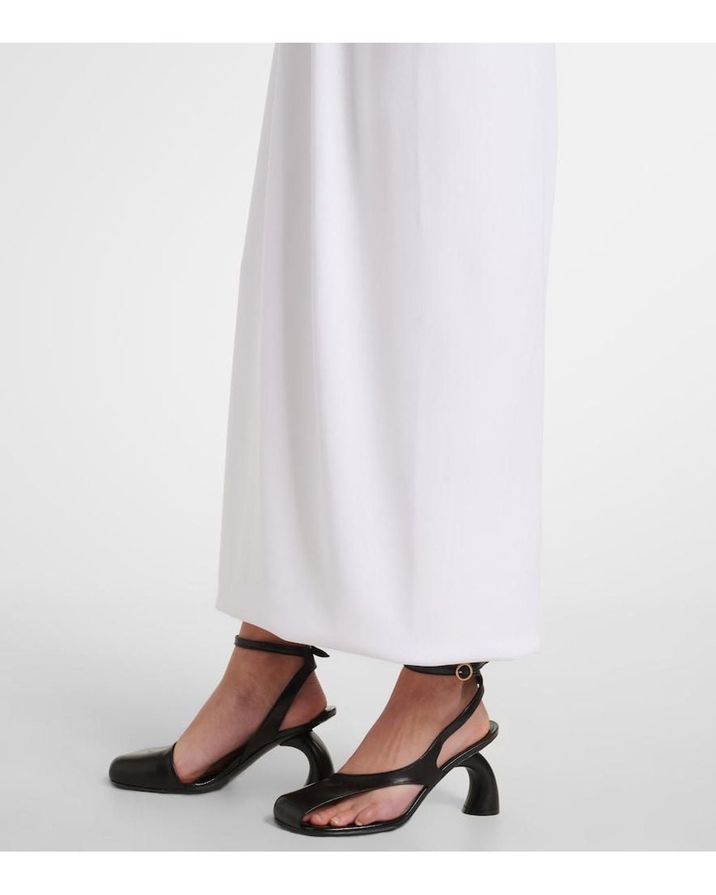 Sportmax White Alceste Draped Halterneck Maxi Dress