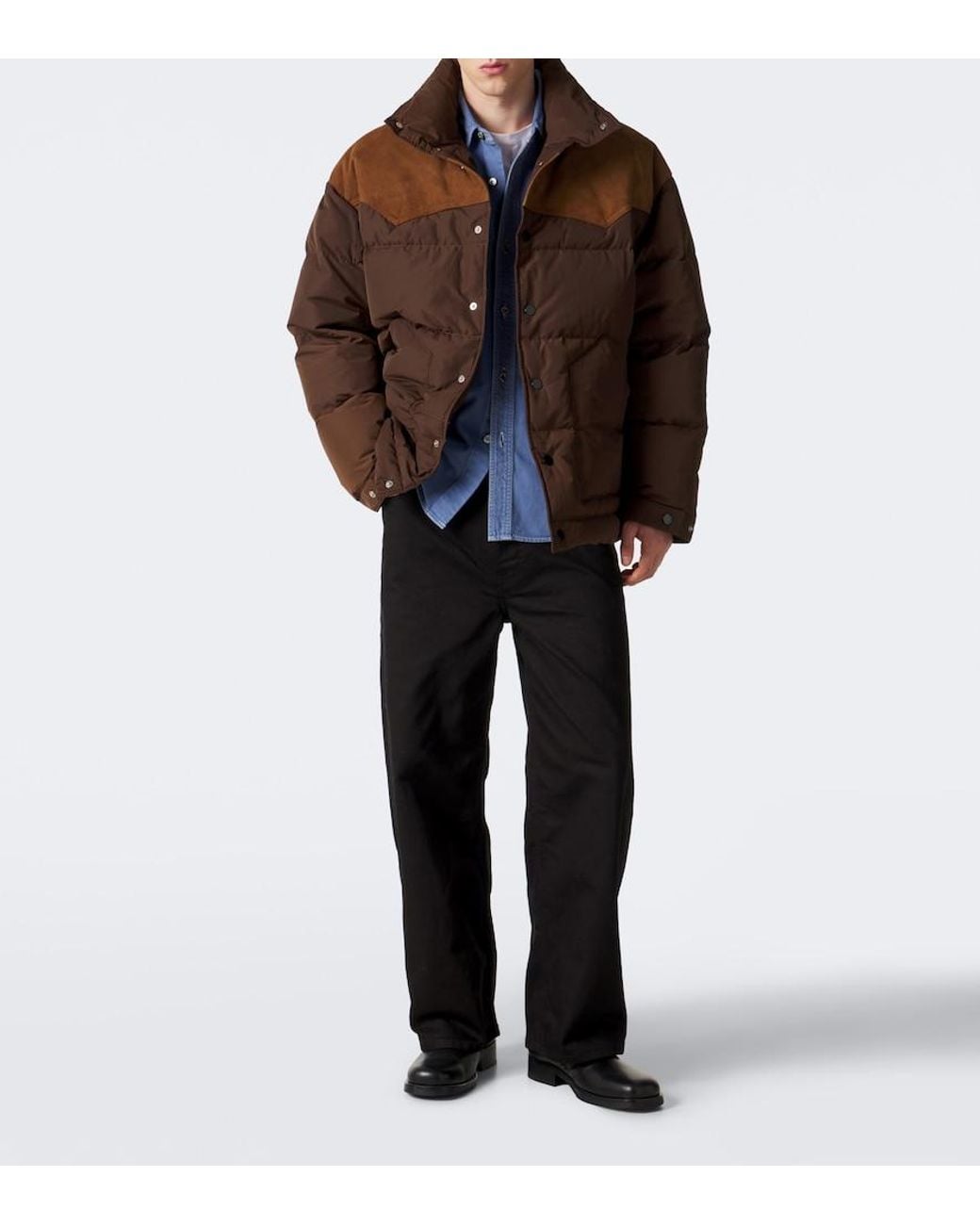 AMI Black Mid-Rise Straight Jeans for men