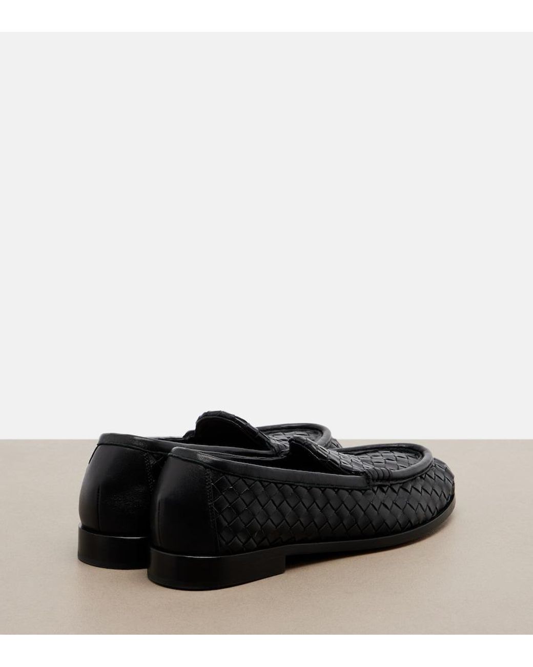 Bottega Veneta Black Silenzio Intrecciato Leather Loafers