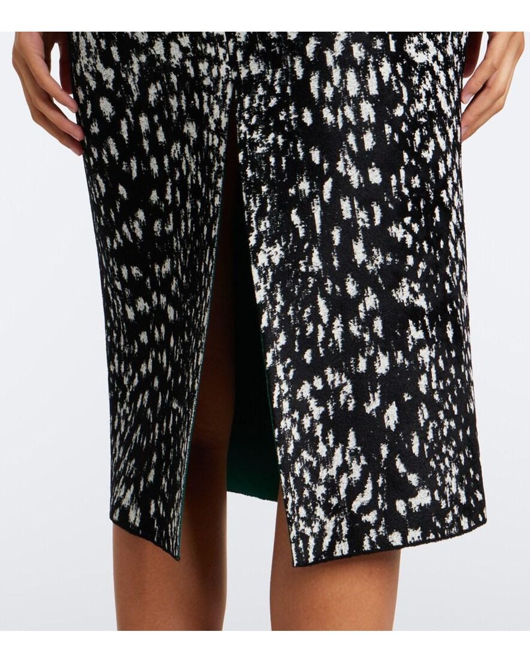 Tom Ford Black Jacquard Velvet Pencil Skirt