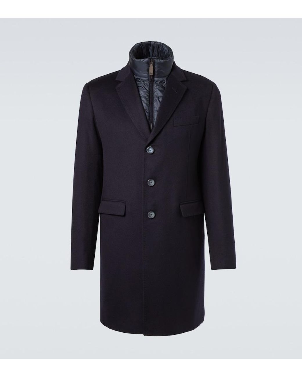 Herno Blue Cashmere Coat for men