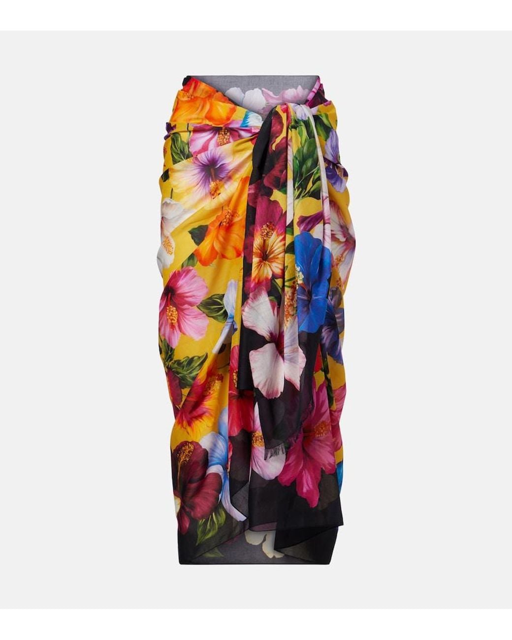 Dolce & Gabbana Multicolor Floral Cotton Beach Cover-Up